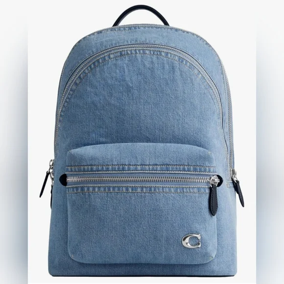BRAND NWT! Coach Charter Backpack - Blue Denim - Picture 1 of 6